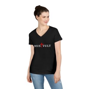 Elegant Deus Vult V-Neck T-Shirt